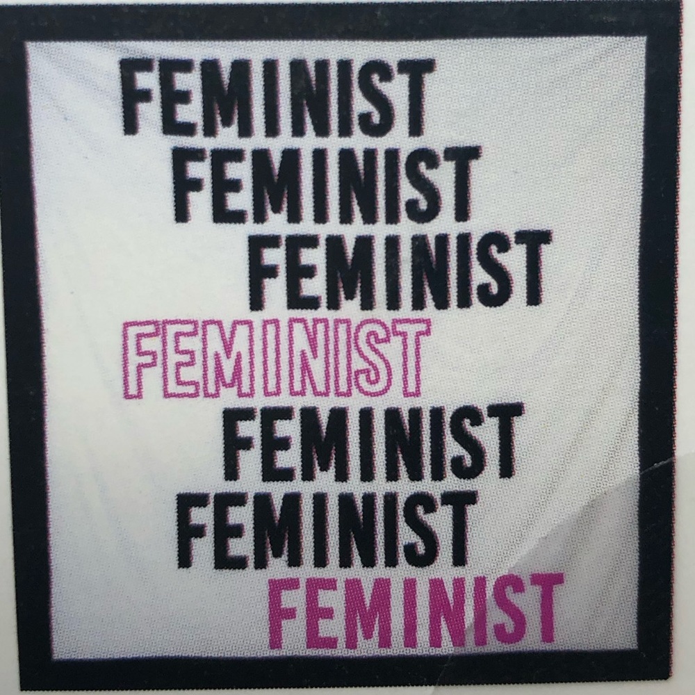 FEMINIST WALL TAPESTRY PINK BLACK